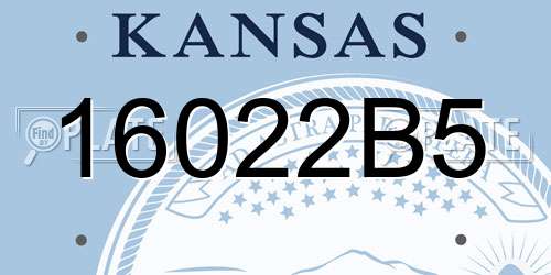 16022B5 Kansas License Plate