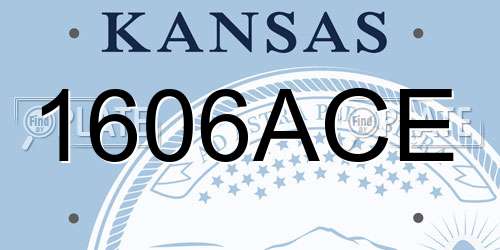 1606ACE Kansas License Plate