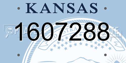 1607288 Kansas License Plate