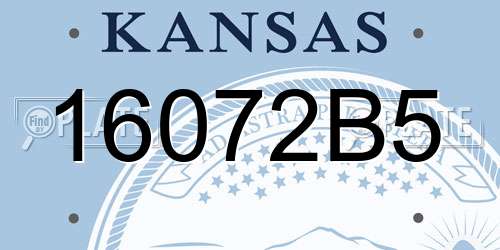 16072B5 Kansas License Plate