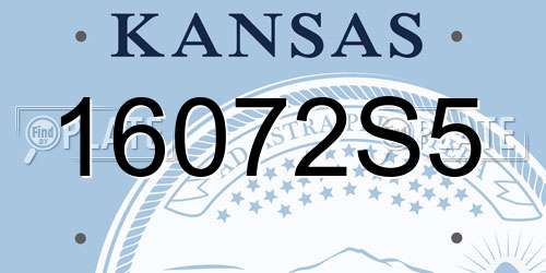 16072S5 Kansas License Plate