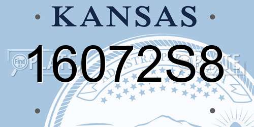 16072S8 Kansas License Plate