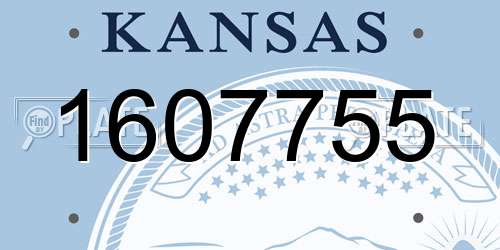 1607755 Kansas License Plate