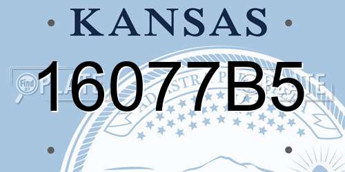 16077B5 Kansas License Plate
