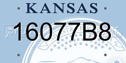 16077B8 Kansas License Plate