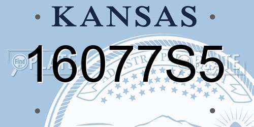16077S5 Kansas License Plate