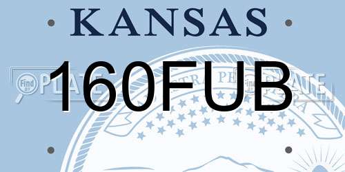 160FUB Kansas License Plate