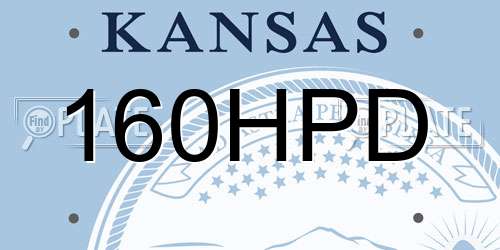 160HPD Kansas License Plate
