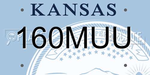 160MUU Kansas License Plate