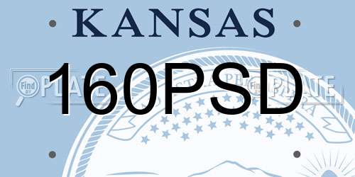 160PSD Kansas License Plate
