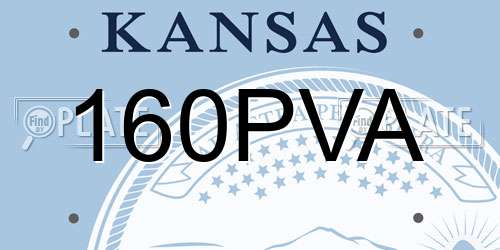160PVA Kansas License Plate