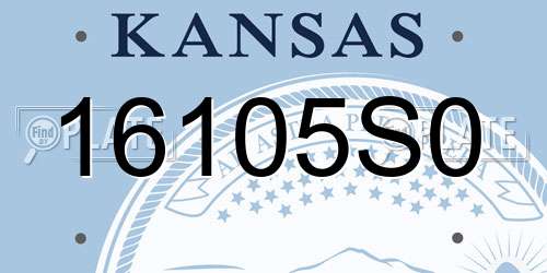 16105S0 Kansas License Plate