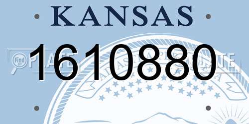 1610880 Kansas License Plate