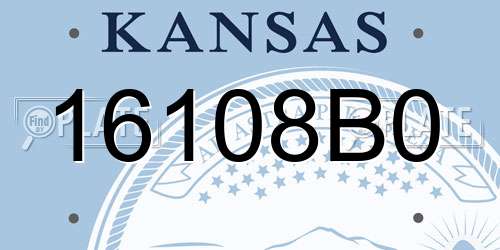 16108B0 Kansas License Plate