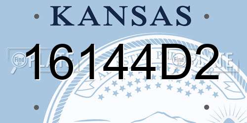 16144D2 Kansas License Plate