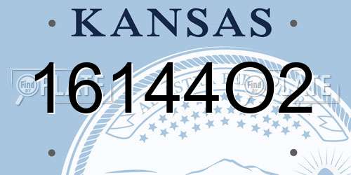 16144O2 Kansas License Plate