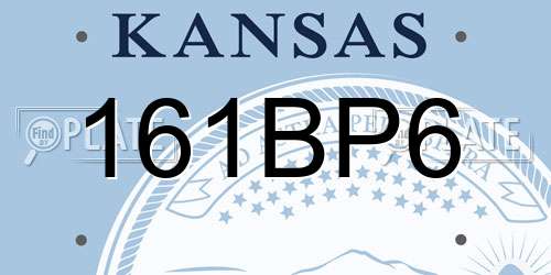 161BP6 Kansas License Plate