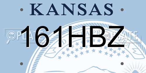 161HBZ Kansas License Plate
