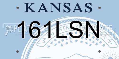 161LSN Kansas License Plate