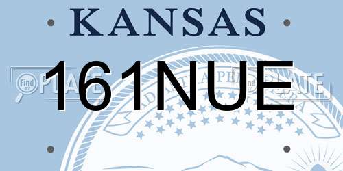 161NUE Kansas License Plate