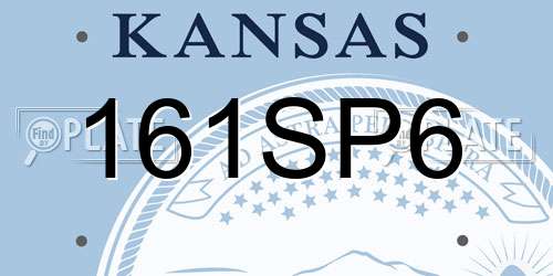 161SP6 Kansas License Plate