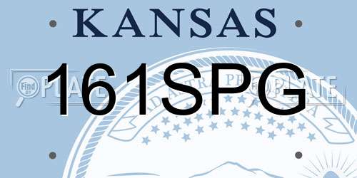 161SPG Kansas License Plate