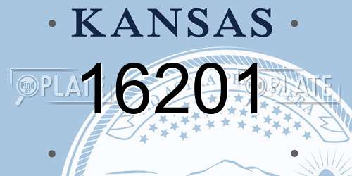 16201 Kansas License Plate