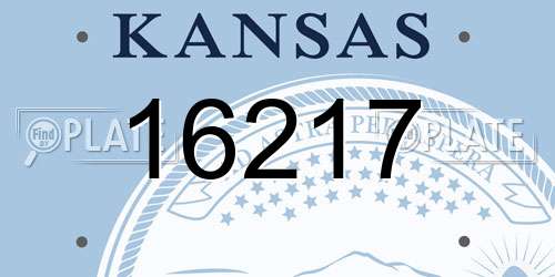 16217 Kansas License Plate