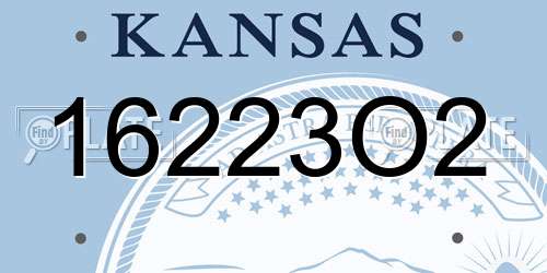 16223O2 Kansas License Plate