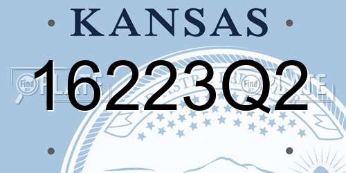 16223Q2 Kansas License Plate