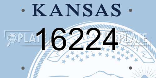 16224 Kansas License Plate