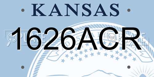 1626ACR Kansas License Plate