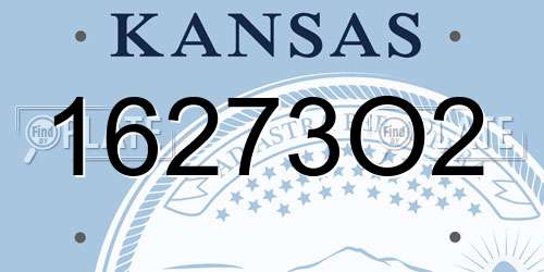 16273O2 Kansas License Plate