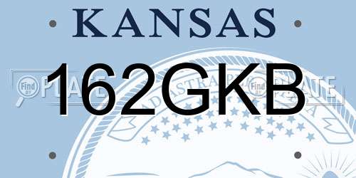 162GKB Kansas License Plate