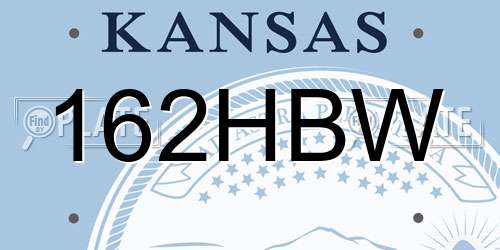 162HBW Kansas License Plate
