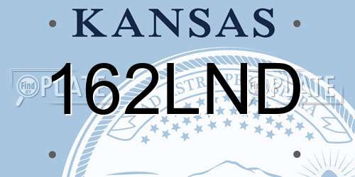 162LND Kansas License Plate