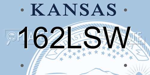 162LSW Kansas License Plate