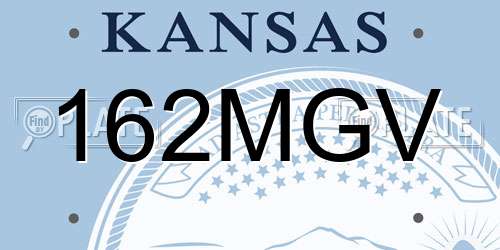 162MGV Kansas License Plate