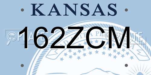 162ZCM Kansas License Plate