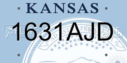 1631AJD Kansas License Plate