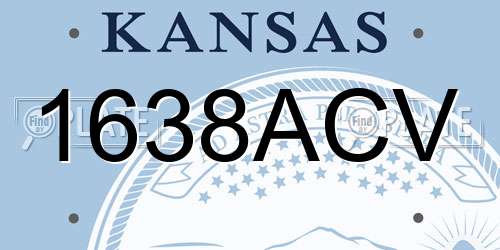 1638ACV Kansas License Plate