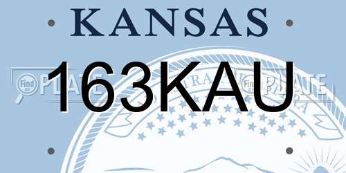 163KAU Kansas License Plate