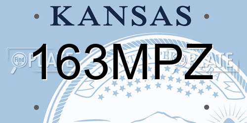 163MPZ Kansas License Plate
