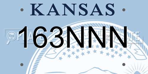 163NNN Kansas License Plate