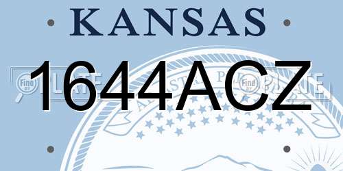 1644ACZ Kansas License Plate