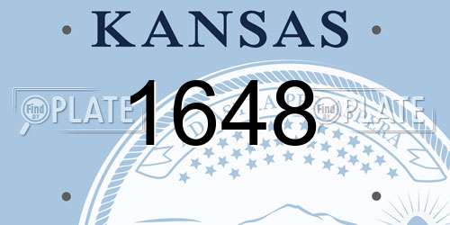 1648 Kansas License Plate