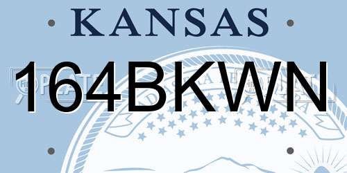 164BKWN Kansas License Plate