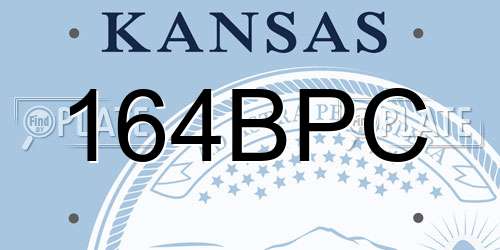 164BPC Kansas License Plate