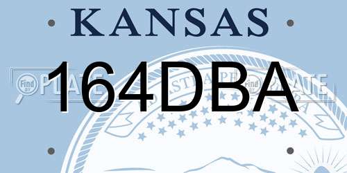 164DBA Kansas License Plate