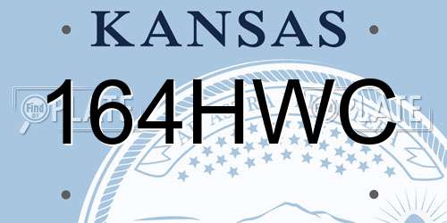 164HWC Kansas License Plate